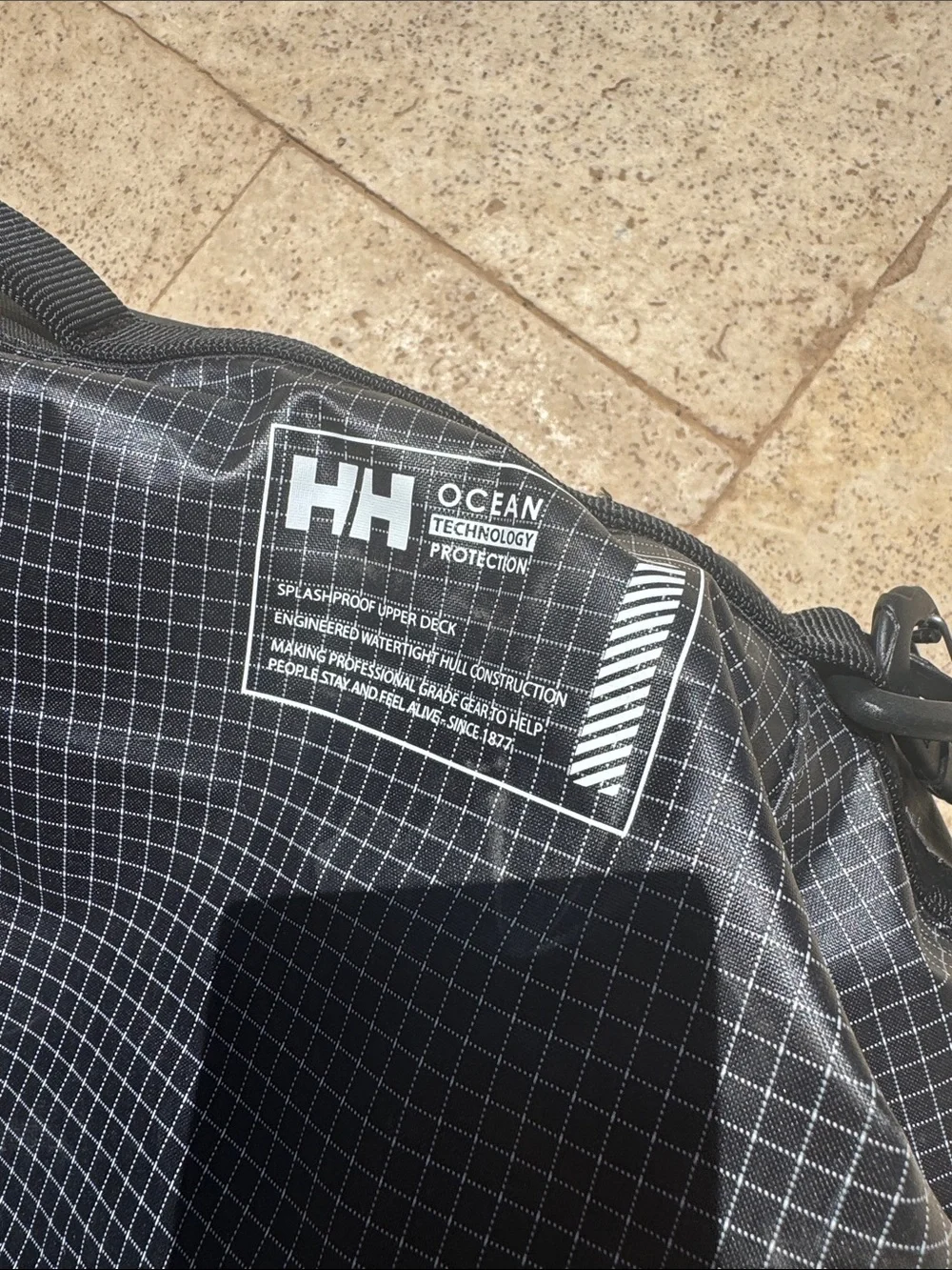 Helly Hansen Black High Tide 65 L Duffel Bag - HH Logo Travel Bag